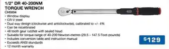 Burson Auto Parts 1/2" DR 40/200NM TORQUE WRENCH offer