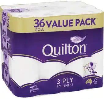 IGA Quilton Toilet Tissue 3 Ply 36 Roll Value Pack offer