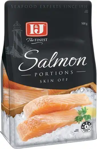 IGA I&J Salmon Portions Skin Off 500g offer