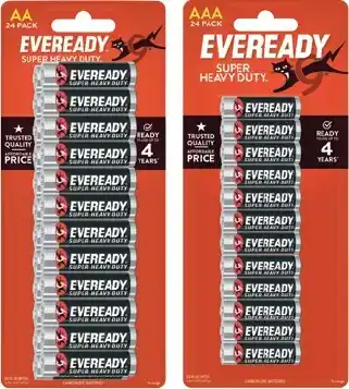 IGA Eveready Super Heavy Duty Batteries AA or AAA 24 Pack offer