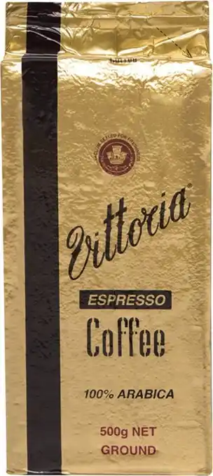 Vittoria Espresso Coffee Beans or Ground Coffee 500g