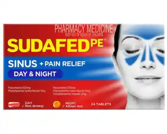 Vital Pharmacy Sudafed sinus + pain relief day & night 24 tablets offer