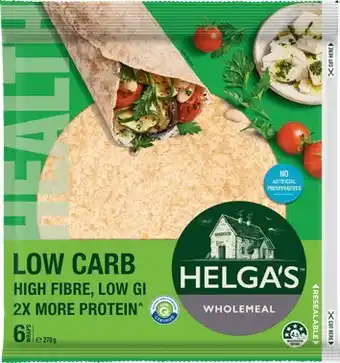 IGA Helga’s Low Carb Wraps 6 Pack Selected Varieties offer