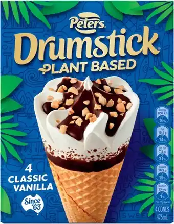 IGA Peters Drumstick Plant Based Classic Vanilla 4 Pack offer