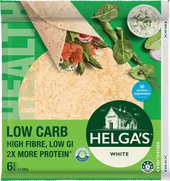 IGA Helga’s Low Carb Wraps 6 Pack Selected Varieties offer