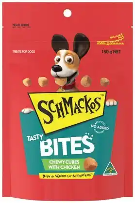 IGA Schmackos Tasty Bites Dog Treats 130‑155g Selected Varieties offer