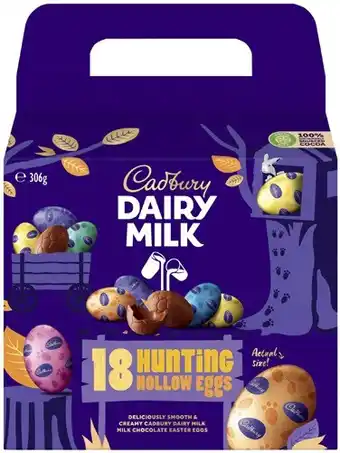 Coles Cadbury Dairy Milk 18 Piece Egg Hunt Carry Pack 306g offer