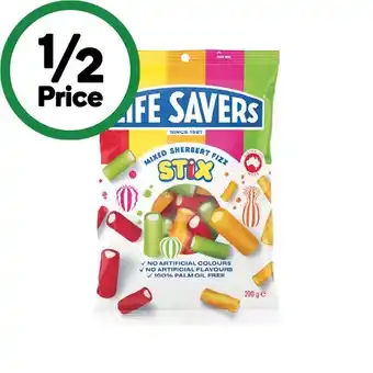 Woolworths Life Savers 150-200g or Darrell Lea Nibs 200g offer