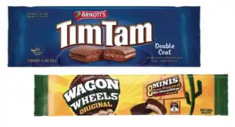 Coles Arnott's Tim Tam, Mint Slice or Wagon Wheel Biscuits 165g-200g offer