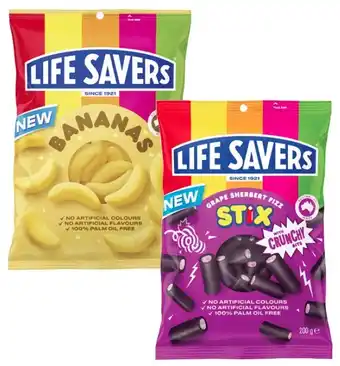 Coles Life Savers Candy 150g-200g or Darrell Lea Nibs 200g offer