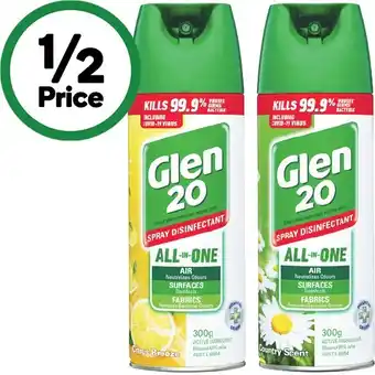 Woolworths Glen 20 Disinfectant Spray 300g offer