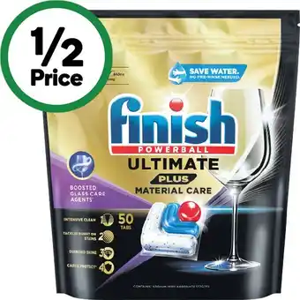 Woolworths Finish Ultimate Plus Material Care Dishwasher Tablets Pk 50 offer