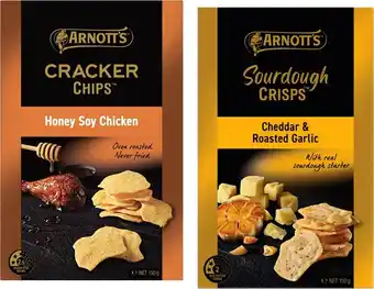 Coles Arnott's Cracker Chips or Sourdough Crackers 150g offer