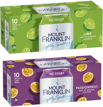 Coles Mt Franklin Lightly Sparkling 10x375mL offer