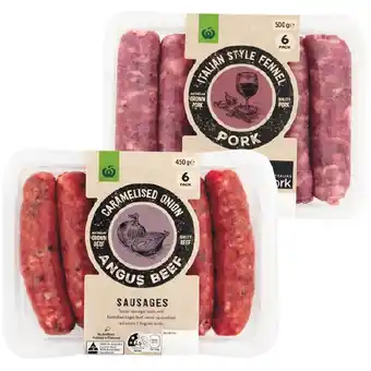 Woolworths Woolworths Premium Butcher Style Sausage Varieties 450-500g offer