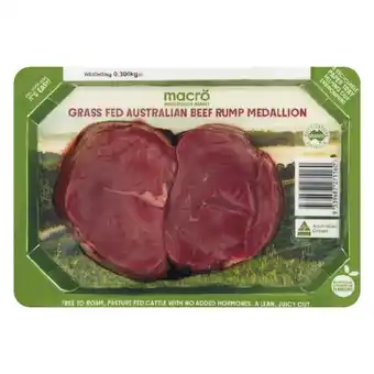 Woolworths Macro Australian Grass Fed Beef Rump Medallions 300g offer