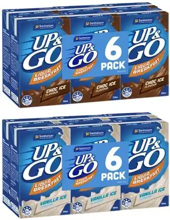 Coles Sanitarium Up&Go Liquid Breakfast 6x250mL offer