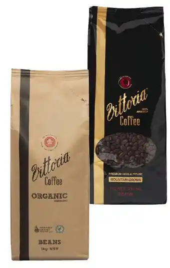 Coles Vittoria Mountain Grown or Organic Espresso Coffee Beans 1kg offer