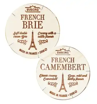 Coles Emborg French Brie or Camembert 200g offer