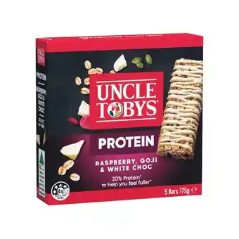 Woolworths Uncle Tobys Protein Muesli Bars 175g Pk 5 offer