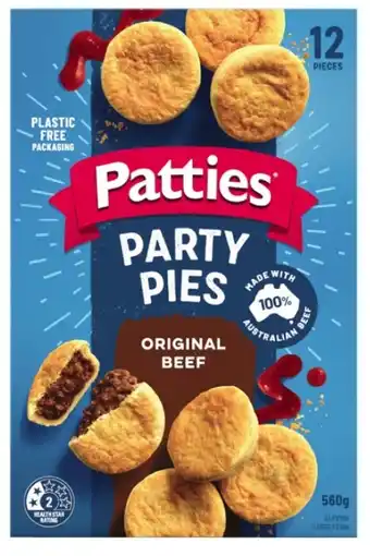 Coles Patties Party Meat Pies 12 Pack 560g offer