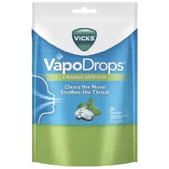 Woolworths Vicks VapoDrops Throat Lozenges Pk 24 offer