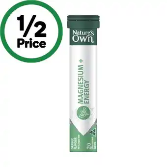 Woolworths Nature's Own Magnesium + Effervescent Tablets Pk 20 offer