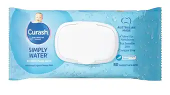 Coles Curash Baby Simply Water Wipes 80 Pack offer