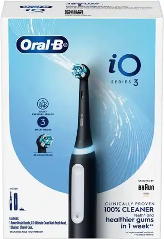 Coles Oral B iO 3 Matte Black Ultimate Electric Toothbrush 1 Pack offer