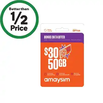 Woolworths amaysim $30 Starter Kit offer