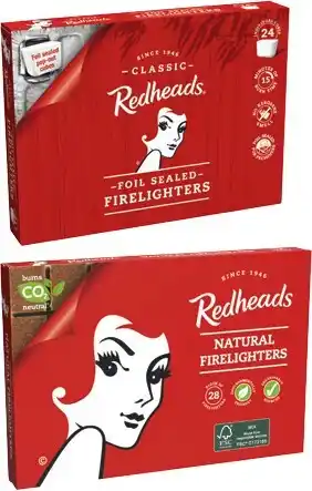 Coles Redheads Natural Firelighter Blocks 28 Pack or Firelighters 24 Pack offer