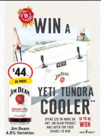 IGA Jim Beam 4.8% Varieties offer