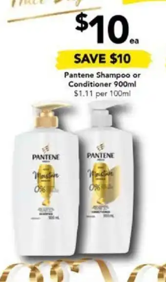 Drakes Pantene Shampoo or Conditioner 900mL offer