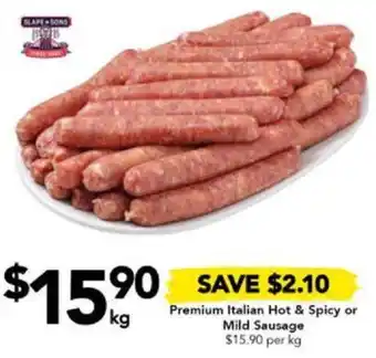 Drakes Premium Italian Hot & Spicy or Mild Sausage offer