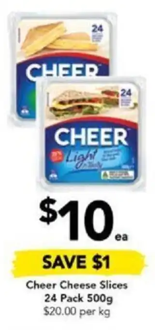 Drakes Cheer Cheese Slices 24 Pack 500g offer