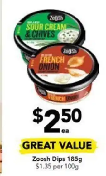 Drakes Zoosh Dips 185g offer