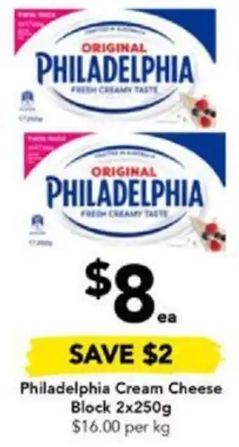 Drakes Philadelphia Cream Cheese Block 2x250g offer