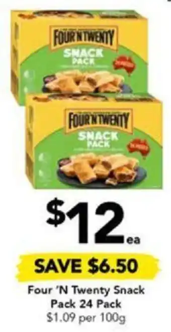 Drakes Four 'N Twenty Snack Pack 24 Pack offer