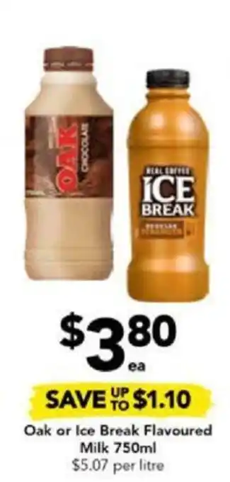 Drakes Oak or Ice Break Flavoured Milk 750mL offer