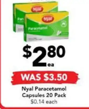 Nyal Paracetamol Capsules 20 Pack