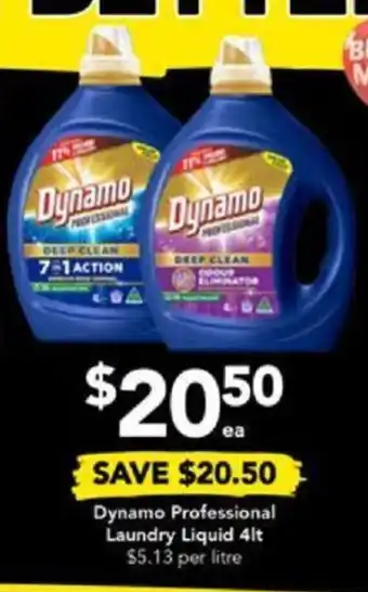 Drakes Dynamo Professional Laundry Liquid 4lt offer