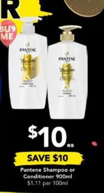 Drakes Pantene Shampoo or Conditioner 900mL offer