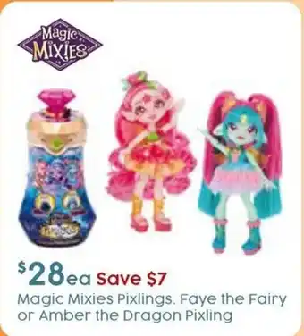 Target Magic Mixies Pixlings. Faye the Fairy or Amber the Dragon Pixling offer