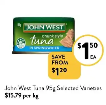 Foodworks John West Tuna 95g offer