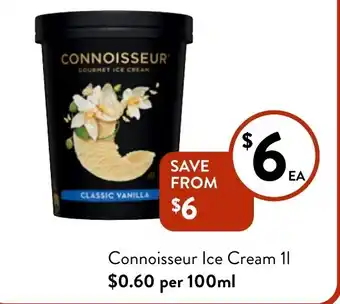 Foodworks Connoisseur Ice Cream 1L offer