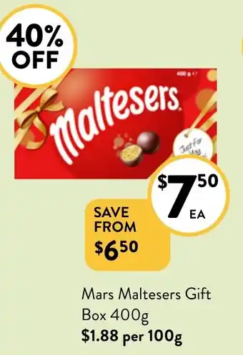 Foodworks Mars Maltesers Gift Box 400g offer