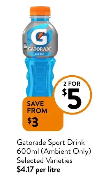 Foodworks Gatorade Sport Drink 600mL offer