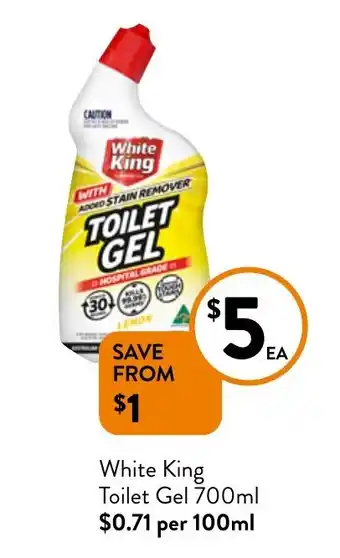 Foodworks White King Toilet Gel 700mL offer