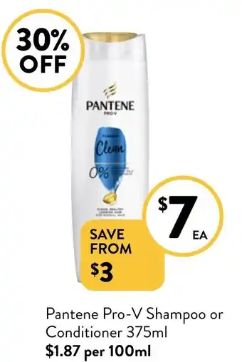 Foodworks Pantene Pro-V Shampoo or Conditioner 375mL offer