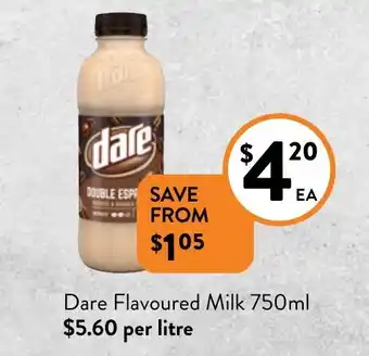 Foodworks Dare Flavoured Milk 750mL offer